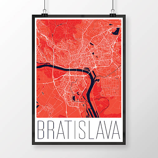Grafika - BRATISLAVA, moderná, červená - 8688030_