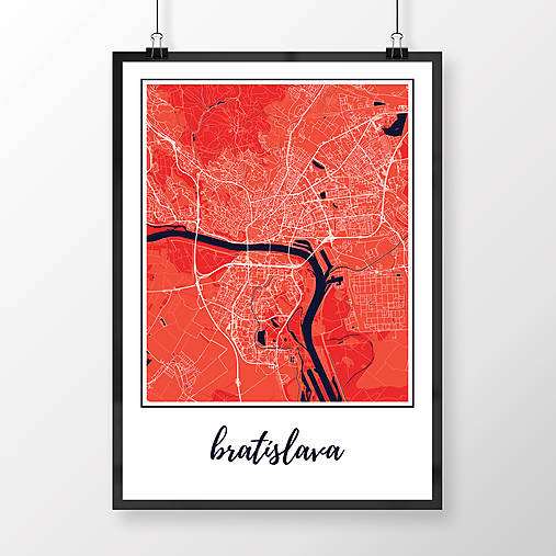 Grafika - BRATISLAVA, klasická, červená - 8688038_