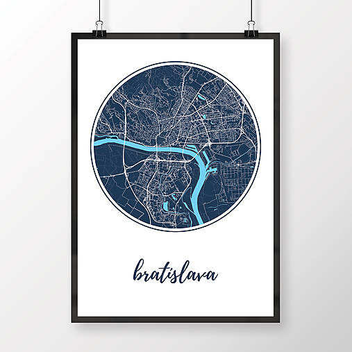 Grafika - BRATISLAVA, okrúhla, tmavomodrá - 8688060_