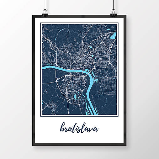 Grafika - BRATISLAVA, klasická, tmavomodrá - 8688069_