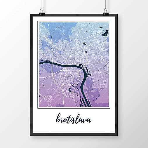 Grafika - BRATISLAVA, klasická, modro-fialová - 8688093_