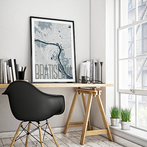 Grafika - BRATISLAVA, elegantná, svetlomodrá - 8688102_