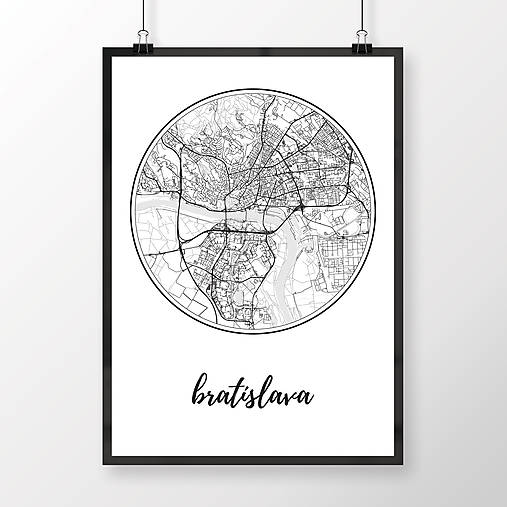 Grafika - BRATISLAVA, okrúhla, biela - 8688138_