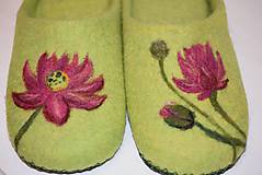 Ponožky, pančuchy, obuv - Plstené papuče zelené - 8690563_