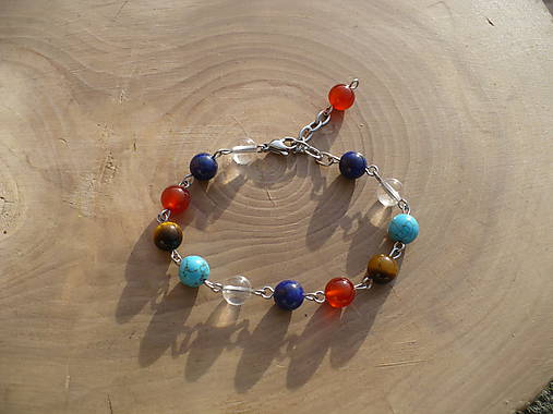 Náramky - náramok z rôznych druhov minerálov-chirurgická oceľ - 8688671_