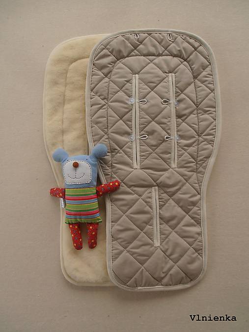 Detský textil - 100% MERINO wool Podložka do kočíka Bugaboo/ Joolz/ Valco/ Petite and Mars / Britax 100% MERINO SAND piesková - 8693910_