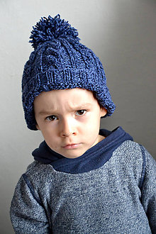 Detské čiapky - Sebinko v modrej čiapke - 8693662_