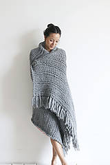 Úžitkový textil - Vlnená pletená deka 90 x 170 cm - 8699953_