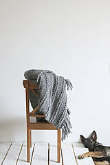 Úžitkový textil - Vlnená pletená deka 90 x 170 cm - 8699958_