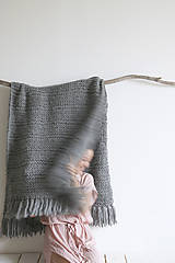 Úžitkový textil - Vlnená pletená deka 90 x 170 cm - 8699960_