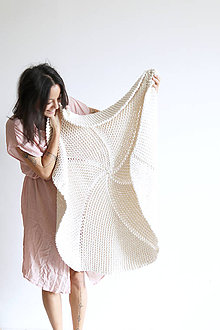 Úžitkový textil - Pletený okrúhly koberec - Natur - 8700078_