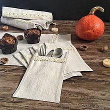 Úžitkový textil - Darčeková súprava z ľanového plátna - 8699942_