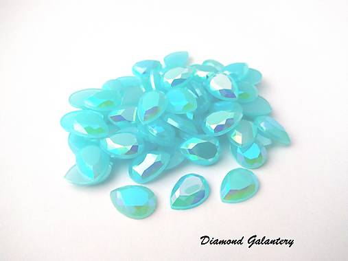 Galantéria - Ozdobné kamienky 10x14 mm - Tyrkys AB - 8703612_