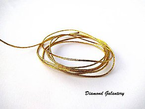 Galantéria - Zlatá šnúrka 1,5 mm - kovové vlakno - 8707523_