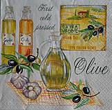 Papier - servítka "Olivy a olej" - 8705608_
