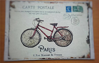 Dekorácie - Vintage cedulka "Tour à Paris" - 8706098_
