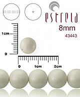 Korálky - Voskované perly zn.Estrela (43443 - pastelová baby hodvábna šedá) 8mm, bal.15ks - 8713838_