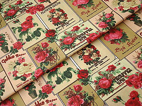 Textil - Bavlnená látka ruže - 8715791_