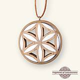 Náhrdelníky - Fragmenty Vedomia - "Amulet STVORENIA" (svetlá - čerešňové drevo) - 8716057_