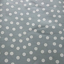 Textil - Kolekcia sivo-biela - Biela gulička na sivom - 8715320_