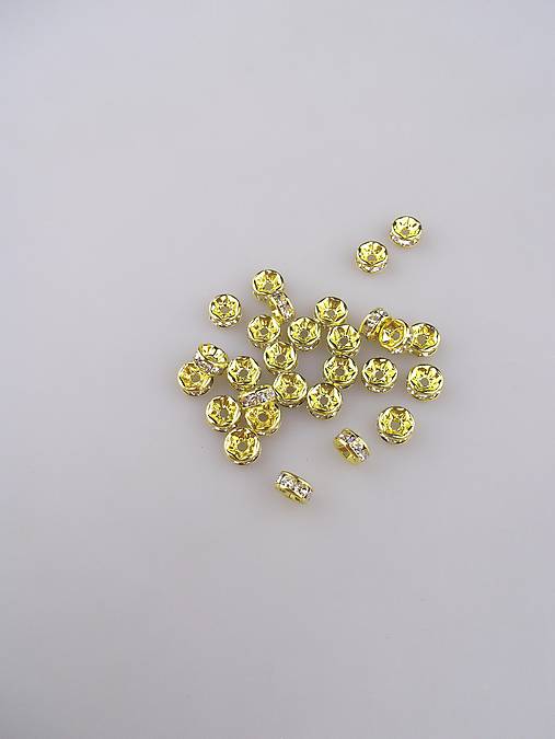 Korálky - korálka zlatá - štras 7mm - 8717472_