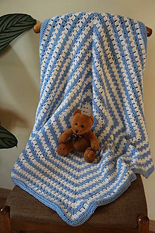 Detský textil - Háčkovaná deka pro chlapečka - 8716930_
