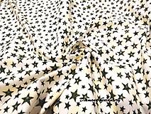 Textil - Bavlnená látka - hviezdičky zeleno zlaté - cena za 10 cm - 8723352_