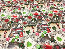 Textil - Bavlnená látka digitálna tlač - vianočný patchwork - cena za 10 cm - 8723449_