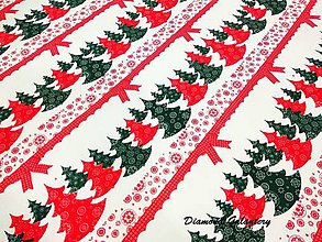Textil - Bavlna Vianočné stromčeky - cena za 10 cm - 8722870_