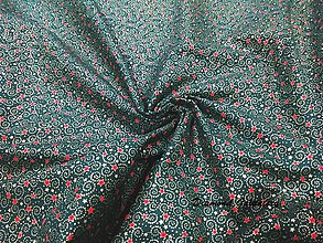 Textil - Bavlnená látka - hviezdičky so špirálou červené - cena za 10 cm - 8723398_