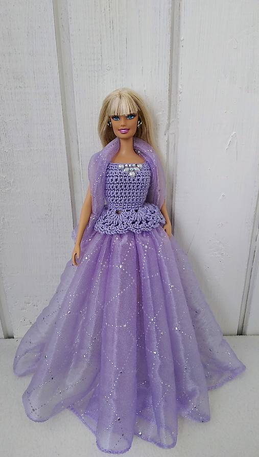  - Fialové šaty pre Barbie - 8721104_