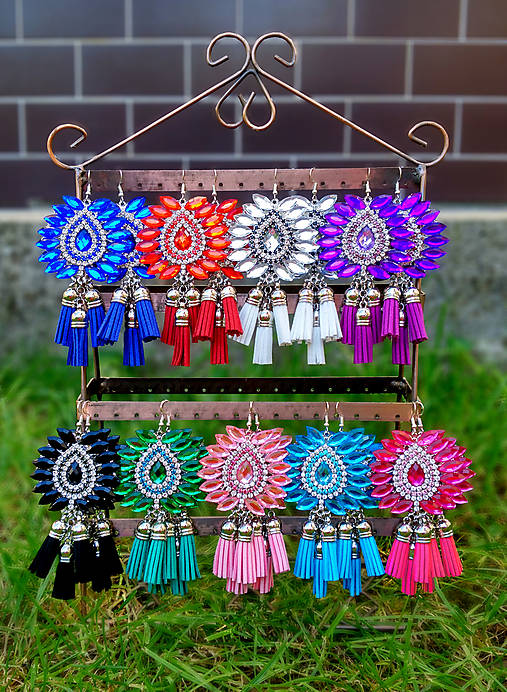 Náušnice - Krásne slzičkové náušničky s troma strapčekmi ;)  - 8723935_