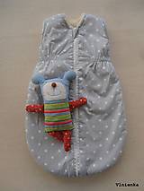 Detský textil - Spací vak pre deti a bábätká ZIMNÝ 100% MERINO na mieru BODKA sivá - 8729726_
