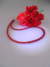 Náhrdelníky - koral červený náhrdelník , zapínanie striebro Ag925/1000 - 8727505_