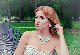 Sady šperkov - Pearl wedding - náušnice + náhrdelník (Biela) - 8729454_