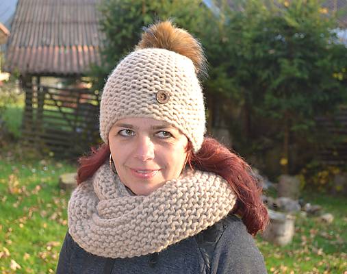 Šály a nákrčníky - Nákrčník pieskovej farby - 8732365_