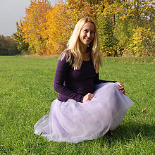Sukne - Světle fialová tylová sukně - 8733859_