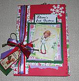 Papiernictvo - Vianočný pohľadnicový mini album pre dievčatko - vnútri zdobený - 8731707_