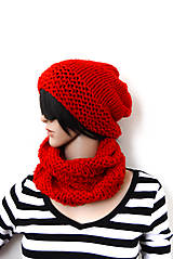 Čiapky, čelenky, klobúky - SeT... Simplicity... Farebné variácie  (Červená) - 8736980_