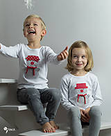 Detské oblečenie - tričko SNEHULIAK S HRNCOM kr/dl rukáv - veľ. od 86 do 128 - 8736726_