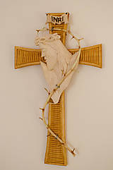 Dekorácie - Kríž s hlavou Ježiša - 8738658_