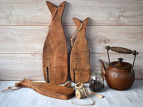 Príbory, varešky, pomôcky - Sada lopárov veľryba z hruškového dreva - 8741839_