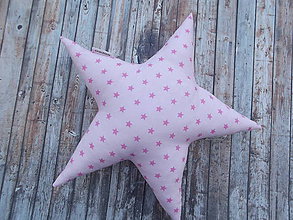 Detský textil - vankúš hviezda (Ružová) - 8746235_