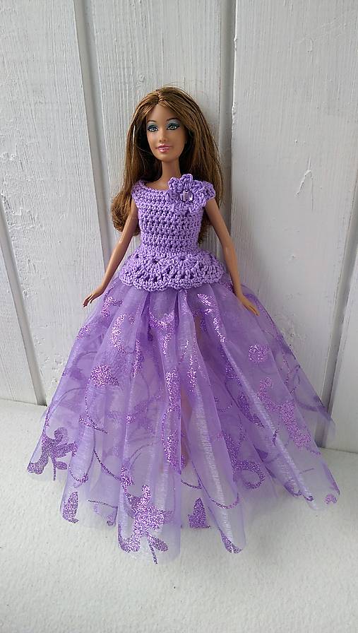  - Fialové šaty 2 pre Barbie - 8745723_