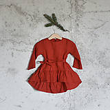 Detské oblečenie - Detské ľanové vianočné šaty - 8747555_
