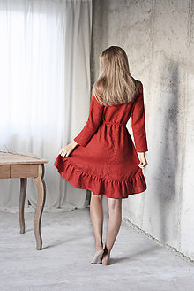 Šaty - Dámske ľanové vianočné šaty - rôzne farby - 8750374_