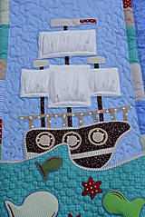 Úžitkový textil - Pirátska loď...prehoz- skladaná plachta - 8744953_