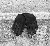 Rukavice - Černé dámské semišové rukavice s hedvábnou podšívkou - 8748873_