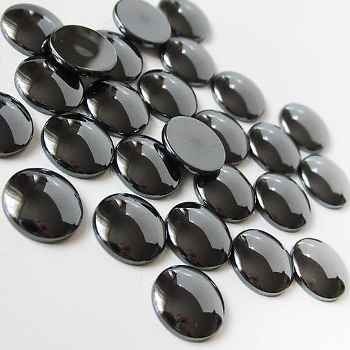 Minerály - Kabošon / 10mm (Hematit Punk) - 8753056_