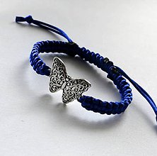 Náramky - S motýlikom (modrá) - 8756540_